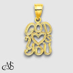 Load image into Gallery viewer, 14K Yellow Gold GOD HEARTS YOU Charm with Chain Necklace options
