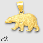 Load image into Gallery viewer, 14K Yellow Gold Diamond-cut Bear Pendant with Chain Necklace options
