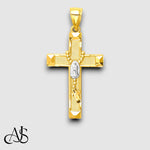 Load image into Gallery viewer, 14K Yellow Gold w/Rhodium Cross w/Rosary Pendant with Chain Necklace options
