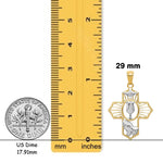 Load image into Gallery viewer, 14K Yellow Gold w/Rhodium Cross Pendant with Chain Necklace options
