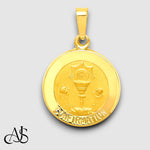 Load image into Gallery viewer, 14K Yellow Gold Polished and Satin Confirmation Medal Hollow Pendant with Chain Necklace options
