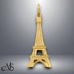 Load image into Gallery viewer, 14K Yellow Gold 3D Eiffel Tower Charm with Chain Necklace options
