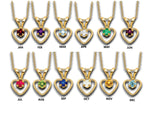 Load image into Gallery viewer, Girls Birthstone in Heart 14K Gold Necklace with 15&quot; Chain
