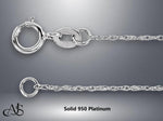 Load image into Gallery viewer, Solid 950 Platinum Pendant Rope Chain 1.0mm Width - Custom Necklace Lengths: 15" 16" 17" 18" 20" 22" 24" 26" 28" and 30" inches
