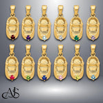 Load image into Gallery viewer, 14K Gold Baby Shoe Birthstone Pendant Charm for New Mom and Baby
