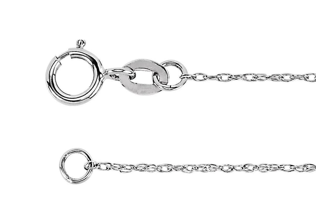Solid 950 Platinum Pendant Rope Chain 1.0mm Width - Custom Necklace Lengths: 15" 16" 17" 18" 20" 22" 24" 26" 28" and 30" inches
