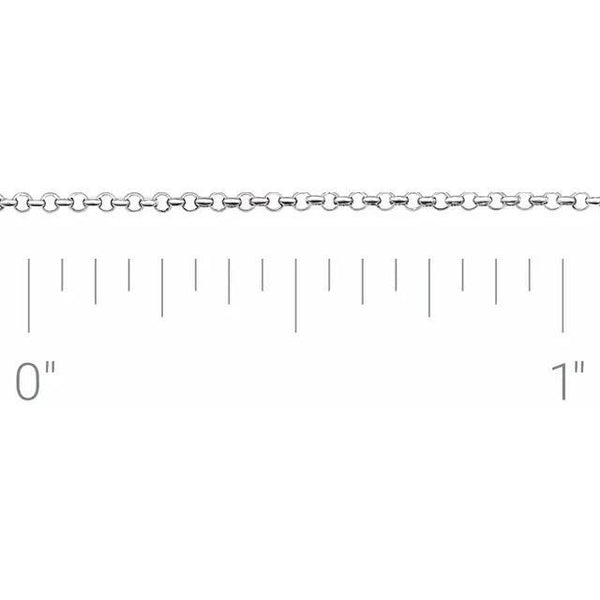 Solid 950 Platinum Rolo Style Link Pendant Chain 1.0mm Width in Choice of 16