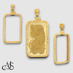 Load image into Gallery viewer, 14K Gold Pamp Suisse Lady Fortuna Bar Bezel Mountings - Screw Top - Diamond-cut Design for Sizes 1 gram, 2.5 gram, 10 gram, and 1 oz bars
