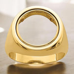 Load image into Gallery viewer, Gold Coin Ring Bezel Mounting with Plain Polished Design for 13mm 14mm 15mm 16mm 16.5mm 17.8mm 21.6mm 22mm Size Coins Made in Solid 14K Gold
