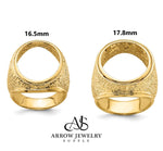 Load image into Gallery viewer, 14K Gold Coin Ring Mounting with Textured Design for Men - Available for 16.5mm or 17.8mm coins
