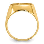 Load image into Gallery viewer, Gold Coin Ring Bezel Mounting with Plain Polished Design for 13mm 14mm 15mm 16mm 16.5mm 17.8mm 21.6mm 22mm Size Coins Made in Solid 14K Gold
