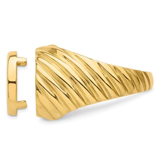 Gold Coin Ring Bezel Mounting with Swirl Ridges Design for 13mm 15mm 16.0mm 16.5mm 17.8mm Size Coins - Mans Ring - Made in Solid 14K Gold