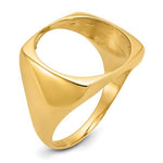 Load image into Gallery viewer, 14K Gold Coin Bezel Ring Mounting for Mans Ring - Square Polished Design for US 1/10th Eagle Coin
