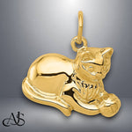 Load image into Gallery viewer, 14K Yellow Gold Open Back Cat Charm with Chain Necklace options
