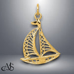 Load image into Gallery viewer, 14K Yellow Gold Sailboat Charm with Chain Necklace options
