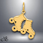 Load image into Gallery viewer, 14K Yellow Gold Roller Skates Charm with Chain Necklace options
