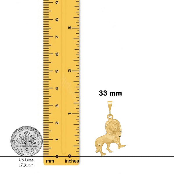 14K Yellow Gold Lion Charm with Chain Necklace options