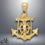 Load image into Gallery viewer, 14K Yellow Gold Mariners Cross Pendant with Chain Necklace options
