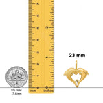 Load image into Gallery viewer, 14K Yellow Gold Dolphin Heart Pendant with Chain Necklace options
