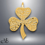 Load image into Gallery viewer, 14K Yellow Gold Shamrock Chain Slide with Chain Necklace options
