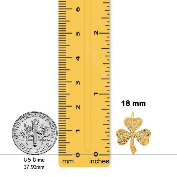 14K Yellow Gold Shamrock Chain Slide with Chain Necklace options