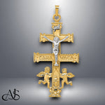 Load image into Gallery viewer, 14K Two-tone Gold Cara Vaca Crucifix Pendant with Chain Necklace options
