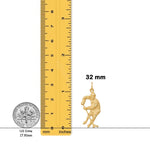 Load image into Gallery viewer, 14K Yellow Gold Hockey Player Charm with Chain Necklace options
