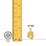 Load image into Gallery viewer, 14K Yellow Gold Solid Polished Open-Backed Horse Head Pendant with Chain Necklace options
