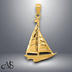 Load image into Gallery viewer, 14K Yellow Gold Polished Sailboat Pendant with Chain Necklace options
