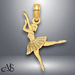 Load image into Gallery viewer, 14K Yellow Gold Ballerina Charm with Chain Necklace options
