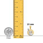 Load image into Gallery viewer, 14K Two-tone Gold Lady Liberty on American Flag Disk Pendant with Chain Necklace options
