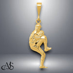 Load image into Gallery viewer, 14K Yellow Gold Polished 3-D Pitcher Baseball Charm with Chain Necklace options
