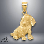 Load image into Gallery viewer, 14K Yellow Gold Dog Charm with Chain Options
