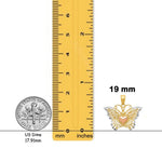 Load image into Gallery viewer, 14K Two-tone Gold w/White Rhodium Butterfly w/Heart Pendant with Chain Options
