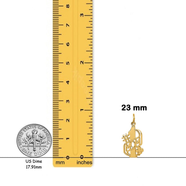 14K Yellow Gold #1 MOM Charm with Chain Options