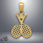 Load image into Gallery viewer, 14K Yellow Gold Double Tennis Racquet Charm with Chain Options
