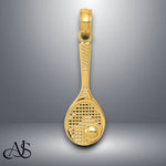 Load image into Gallery viewer, 14K Yellow Gold Tennis Racquet and Ball Charm with Chain Options
