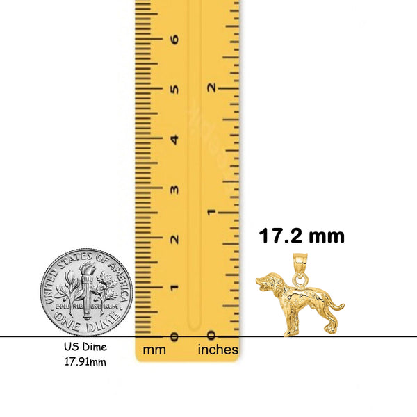 14K Yellow Gold Dalmatian Dog Charm with Chain Options