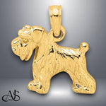 Load image into Gallery viewer, 14K Yellow Gold Schnauzer Dog Pendant with Chain Options
