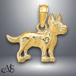 Load image into Gallery viewer, 14K Yellow Gold Terrier Dog Pendant with Chain Options
