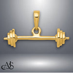 Load image into Gallery viewer, 14K Yellow Gold 3-D Barbell Pendant with Chain Options
