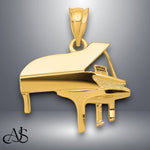 Load image into Gallery viewer, 14K Yellow Gold Piano Charm with Necklace Chain Options
