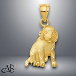 Load image into Gallery viewer, 14K Yellow Gold Dog Charm with Necklace Chain Options
