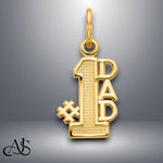 Load image into Gallery viewer, 14K Yellow Gold #1 DAD Charm with Necklace Chain Options
