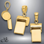 Load image into Gallery viewer, 14K Yellow Gold 3-D Whistle Charm with Necklace Chain Options
