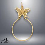 Load image into Gallery viewer, 14K Yellow Gold Butterfly Holder Charm with Necklace Chain Options
