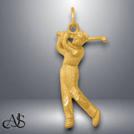 Load image into Gallery viewer, 14K Yellow Gold Male Golfer Charm with Necklace Chain Options
