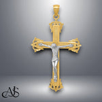 Load image into Gallery viewer, 14K Two-tone Gold Crucifix Pendant with Necklace Chain Options
