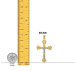 Load image into Gallery viewer, 14K Two-tone Gold Crucifix Pendant with Necklace Chain Options
