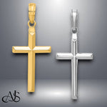 Load image into Gallery viewer, 14K Yellow or White Gold Reversible Latin Cross Pendant with Necklace Chain Options
